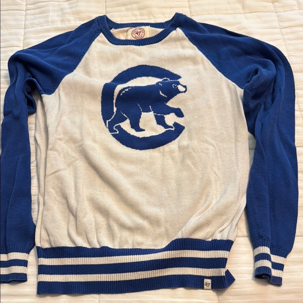 47 Blue and White Crew Neck Sweater